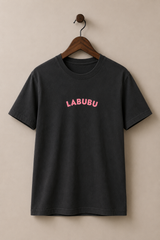 Labubu Graphic Tee – Washed Black