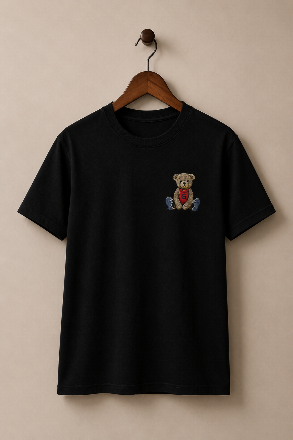 Red teddy-Black shirt