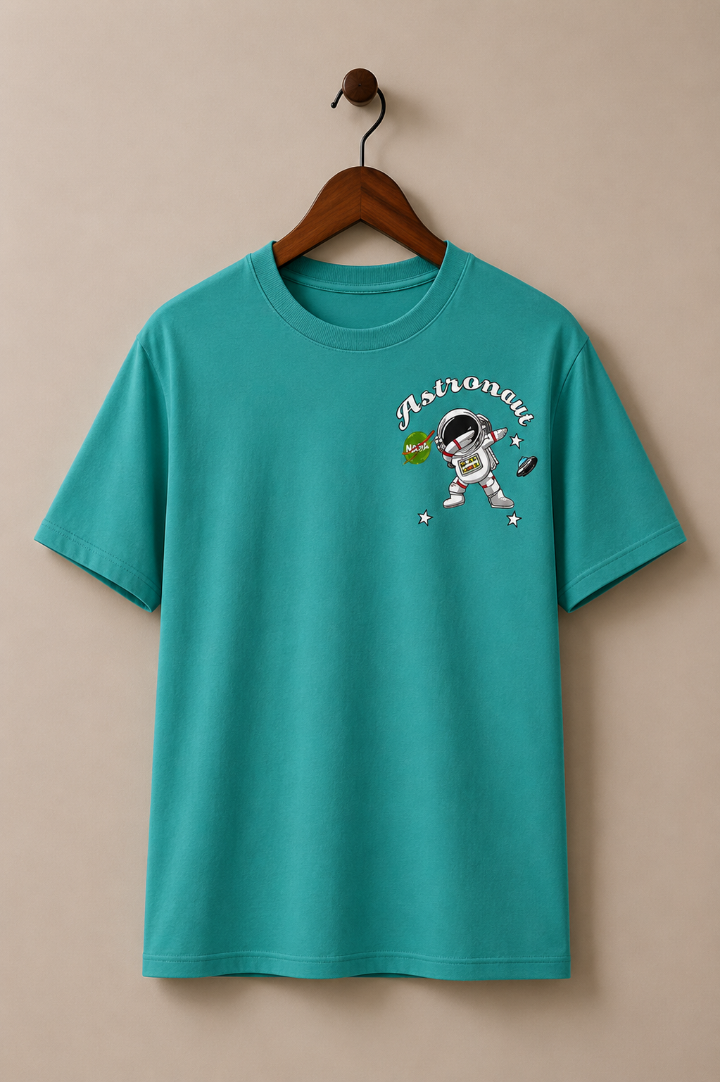 sage green astronaud t shirt