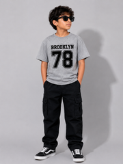 Brooklyn 78 Grey Graphic T-Shirt for Boys