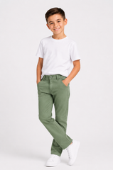 Kids Sage Green Cotton Pants