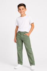 Kids Sage Green Cotton Pants