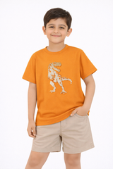 Kids Soft Cotton Embosed Dino T Shirt