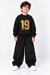 Kids Lamine Yamal 19 Black Fleece Sweatshirt &amp; Trouser Set