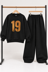 Kids Lamine Yamal 19 Black Fleece Sweatshirt &amp; Trouser Set