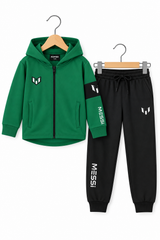 Green Messi Hoodie & Jogger Set For Boys