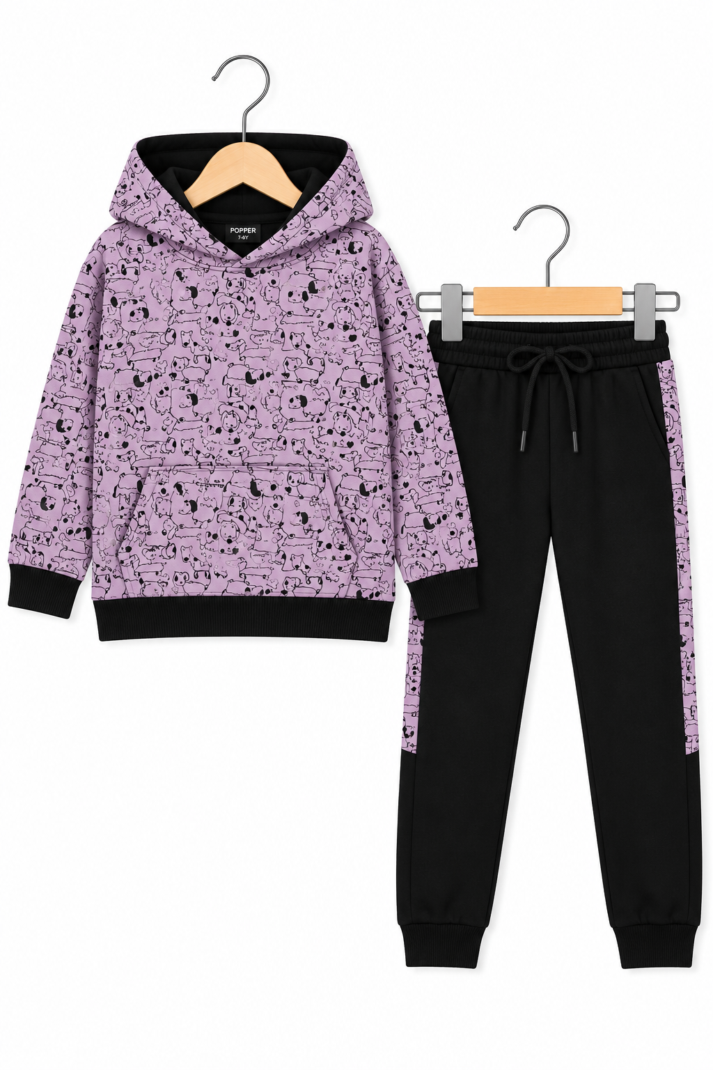 Boys Cozy Cartoon Character Hoodie and Jogger Set for Kids