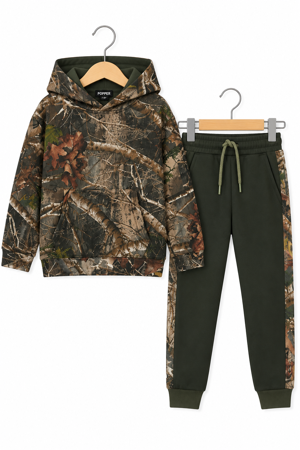 Boys Camouflage Hoodie & Jogger Set – Forest Print