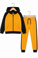 Bold Orange & Black Zip-Up Hoodie Set (unisex)