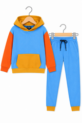 Kids Color block Hoodie & Jogger Fleece Set