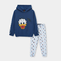 Kids Soft Cotton Graphic Sleeve Fleece Tracksuit