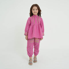 STITCHED 2 PIECE EMBROIDERED COTTON SHIRT TROUSER