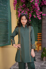 GREEN EMBROIDERED SUIT 2 Pcs