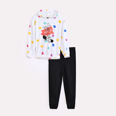 All-Over Printed Fleece Suit For Girls