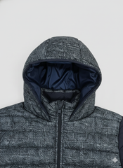 Kid's Contrast Quilted &amp; Heathered Puffer Jacket with Hood
