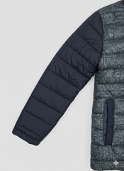 Kid's Contrast Quilted &amp; Heathered Puffer Jacket with Hood