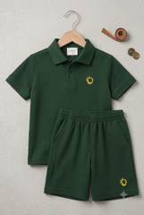 Kids Green Polo Shorts Co-ord Set – Premium Summer Outfit