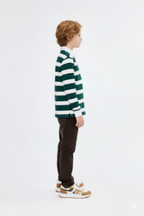 Verde Royale Polo – Classic Striped Long Sleeve