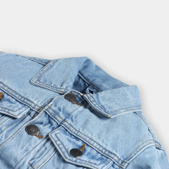 Unisex Kids Basic Denim Button Down Jacket