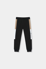 Colorblock Jogger Pants – Black, Camel & White
