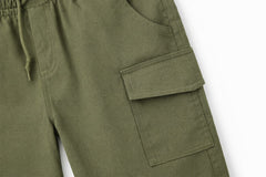 Kids Olive Green Cargo Trouser